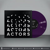 Vinyl record with a black cover featuring white Actors text and a purple disc on a gray background.