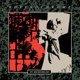 Album cover for 'Adrenochrome In Memoriam' with abstract design and text.