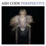 Album cover with a person with light hair and tattoos, surrounded by blurred faces on a black background. Text 'ASH CODE PERSPEKTIVE' at the top.