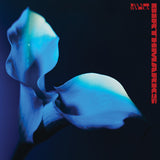 Cover for Bambara - Birthmarks album with abstract design and 'Birthmarks' text on a dark background