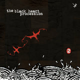 Album cover for 'the black heart procession' with red abstract bat shapes and text on a textured black background.