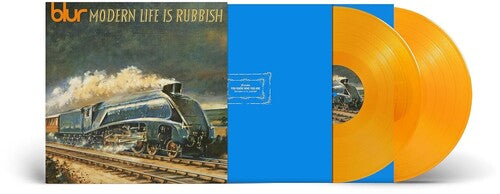 Vinyl record with a train design and 'Modern Life is Rubbish' text on the cover.