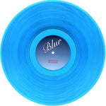 Blue vinyl record with 'Blur' text in cursive on blue label.