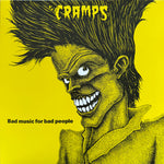Album cover for 'The Cramps' with a stylized illustration of a person with spiky hair on a yellow background.