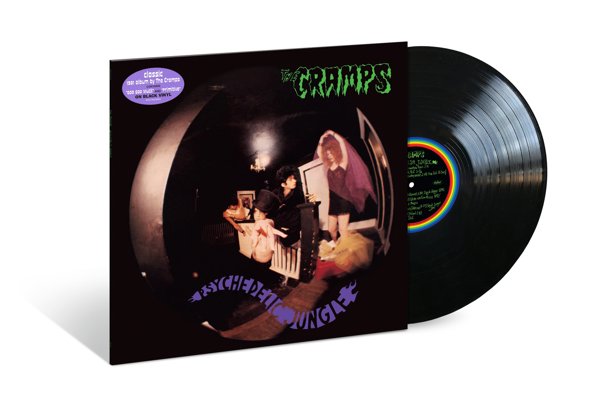 Album cover featuring image of band as seen through a peep hole.