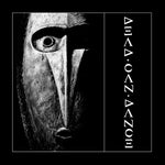 Album cover for 'Dead Can Dance' by Dead Can Dance with a black and white mask with a stylized eye and text on a black background