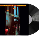 Vinyl record with 'Depeche Mode Black Celebration' on a white background