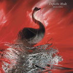 Album cover with a swan in a nest and red background for Depeche Mode's 'Speak & Spell'.