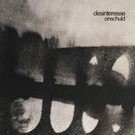 Album cover with abstract design and text 'desinteresasse' and 'onschuld'