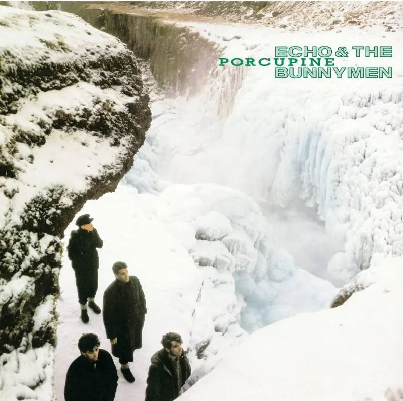 Cover with three people walking through a snowy landscape for Echo & The Bunnymen's 'Porcupine' album.