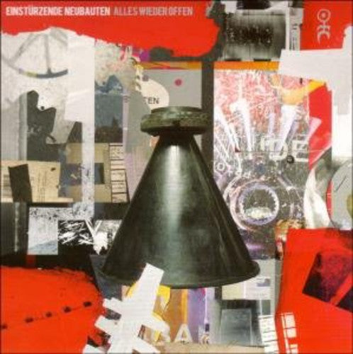 Album cover for Einsturzende Neubauten's Alles-Wieder-Offen featuring an abstract design with bell object in foreground.