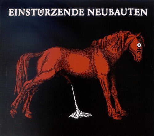 Album cover with a red horse illustration and 'Einsturzende Neubauten' text on a dark background