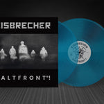 Vinyl record with blue disc and black cover featuring 'Eisbrecher' and 'Kaltfront!' text.