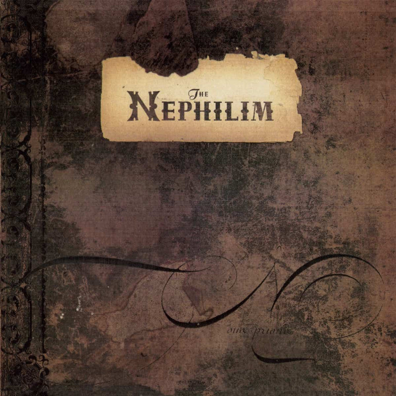 Album cover for 'The Nephilim' by Fields Of The Nephilim on a textured brown background