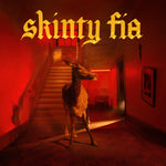 Stylized image of a deer in a hallway with red lighting and 'skinty fia' text for Fontaines D.C.'s 'Skinty 'Fia' album cover.