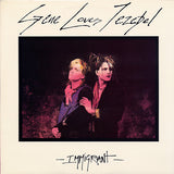 Album cover of 'Gene Loves Jezebel' with two people embracing, titled 'Immigrant'.