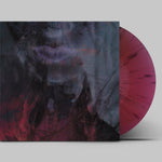 Vinyl record with a pink disc and cover featuring a wolf design on a gray background
