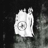Album cover for 'Glutton For Punishment' by Heartworms with a black and white abstract art with a central circular design on a textured background