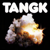 Album cover for 'Tangk' by IDLES featuring an explosion with smoke and bright light on a black background, featuring the word 'TANGK'.