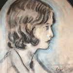 Artistic depiction of a young person's profile with 'Isolated Youth Iris' text.