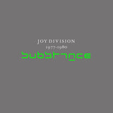 Album cover for Joy Division's 'Substance' with text on a gray background