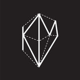 Album cover for Kaelan Mikla by Kaelan Mikla featuring a geometric white shape on a black background