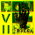 Album cover for Kite's "VII" featuring an artistic collage with black hand, ribcage, and 'BYTE' text on a yellow background