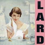 Album cover with a vintage-style advertisement with a woman holding a roll of toilet paper, text 'LARD' on a pink background.