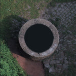 Lebanon Hanover - Besides the Abyss album cover featuring a circular stone structure and nature-themed design.