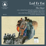 Album cover for 'The Diver' by Led Er Est with abstract design and text on a blue background