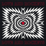 Love and Rockets self-titled album cover with geometric design and 'Love and Rockets' text.