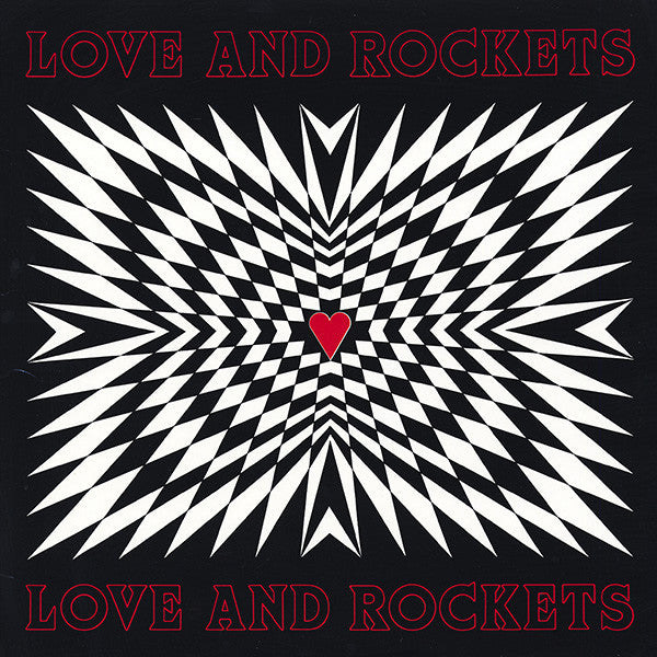Love and Rockets self-titled album cover with geometric design and 'Love and Rockets' text.