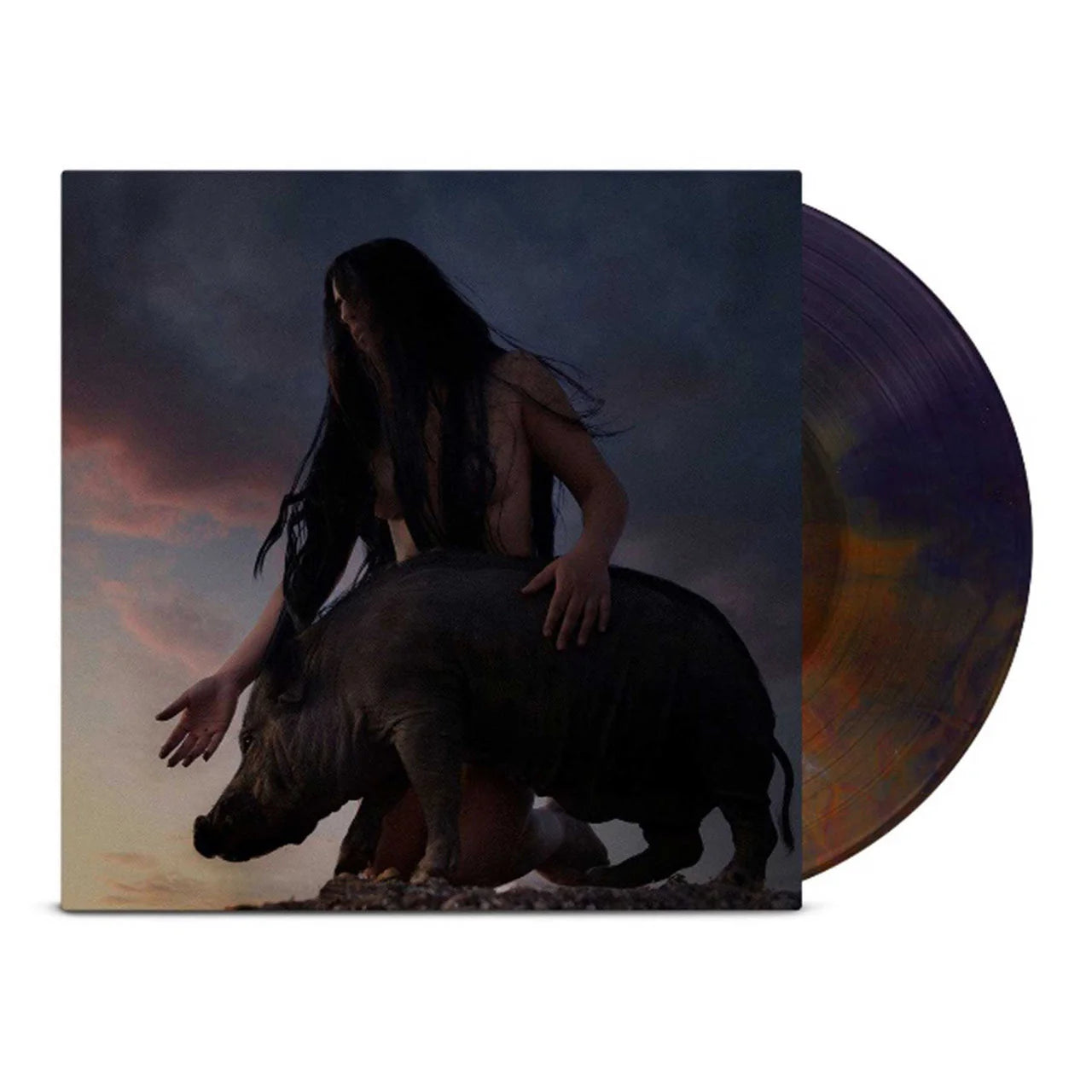 Mannequin Pussy - I Got Heaven album cover and multi-colored vinyl record.