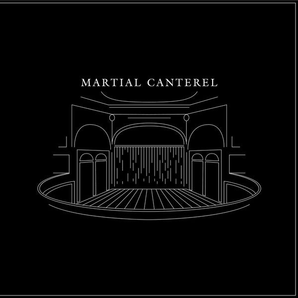 Album cover for Martial Canterel's Navigations Volume I-IIII' featuring 'Martial Canterel' text and architectural design on a black background