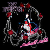 Nyx Division - Midnight Lights album cover featuring leather clad woman surrounded by jewelry and 'Midnight Lights' written in neon at the bottom.