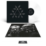 Vinyl record set with black and white design on cover and label