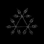White snowflake design on a black background