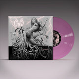 Vinyl record with a stylized cover featuring a woman and roots on a gray background