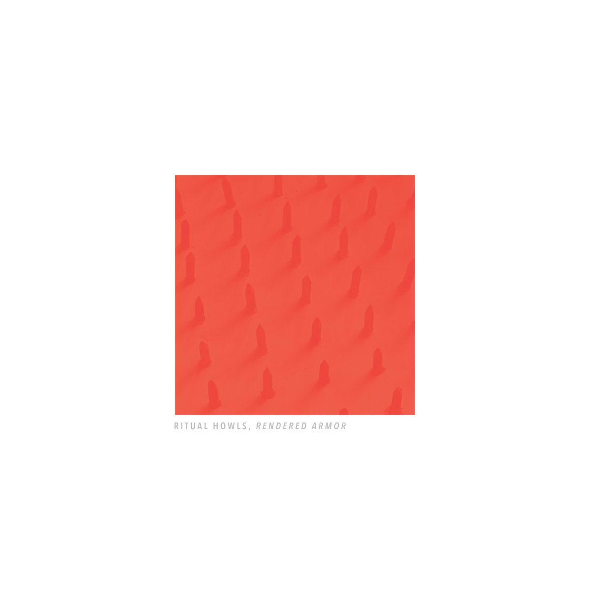 Ritual Howls - Rendered Armor album cover with a red textured square on a white background