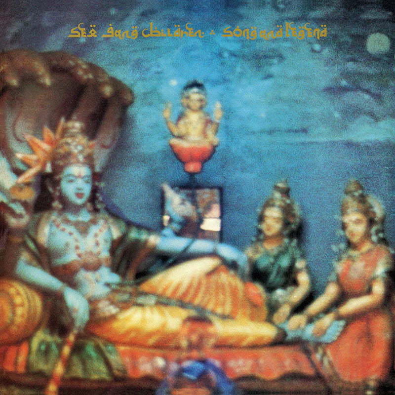 Sex Gang Children - Song and Legend (Limited Edition) album cover with Sanskrit text on a blue background with figures in traditional attire.