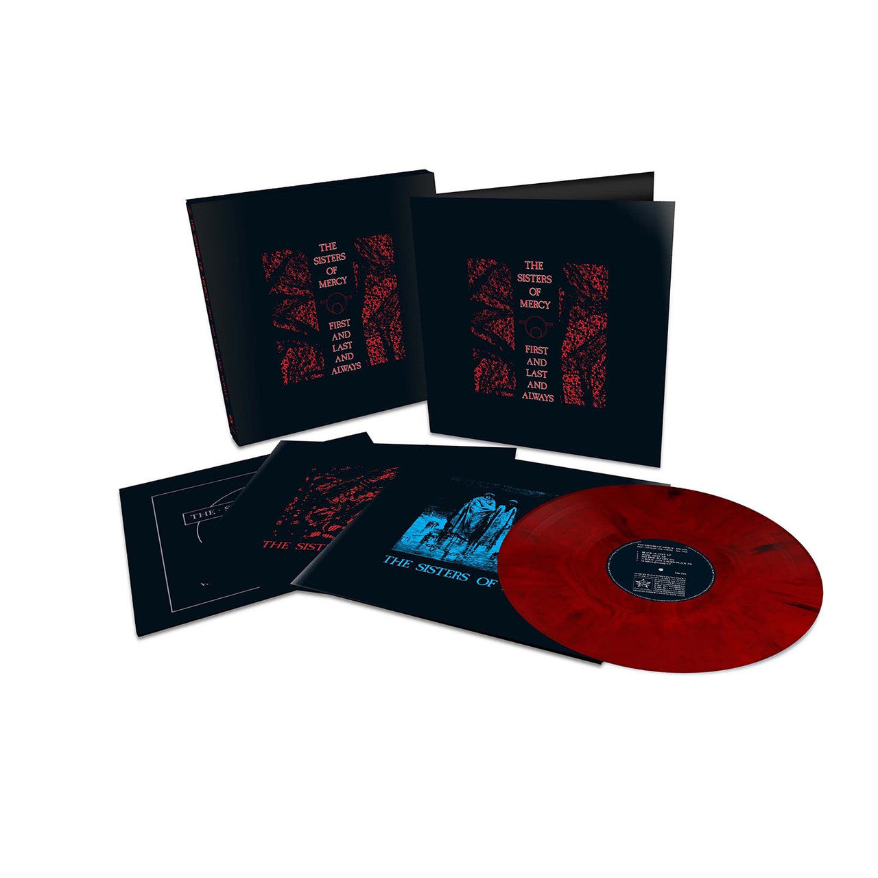 The Sisters of Mercy - First and Last and Always red vinyl record, slip case cover and inserts