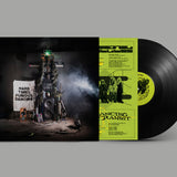 Snapped Ankles - Hard Times Furious Dancing album cover, green insert and black vinyl record. 