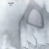 The Cure - Faith album cover with a stylized face and text 'faith' on a gray background