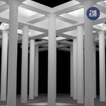The KVB – Mirror Being album cover featuring a geometric architectural design with white columns against a black background.