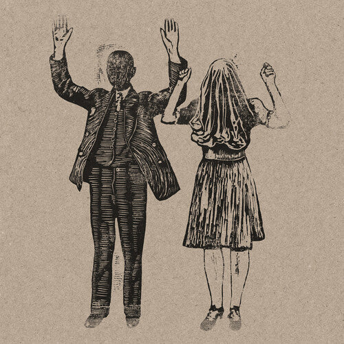 Album cover for The Twilight Sad - Nobody Wants to Be Here and Nobody Wants to Leave (Demos) showing an illustration of a man and woman with blurred faces on a textured beige background