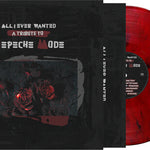 Red vinyl record with black cover featuring roses and text All I Ever Wanted: A Tribute To Depeche Mode