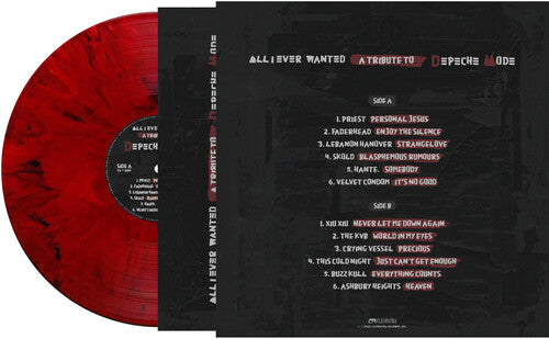 All I Ever Wanted: A Tribute To Depeche Mode red vinyl record with black label and tracklist 