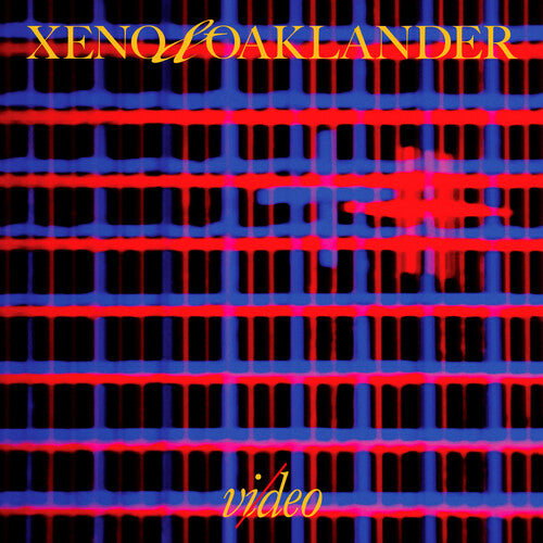 Album cover with grid pattern and text 'XENQLOAKLANDER' and 'video' in yellow on a blue and red background.